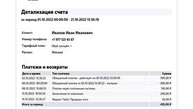 Как выглядит детализация звонков МегаФон в Мери Кей