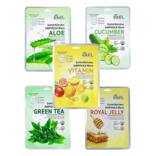 Набор ампульных тканевых масок Ekel Super Natural Ampoule Masks 5 шт в Мери Кей